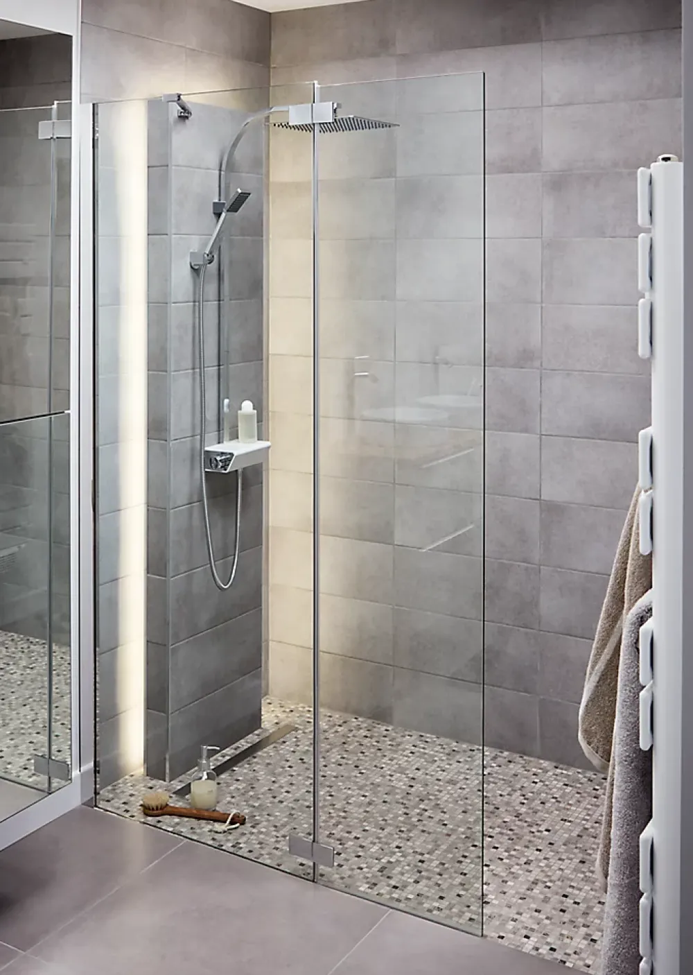 Cooke & Lewis Paroi de douche walk in et volet Zilia transparent 80 + 45 cm