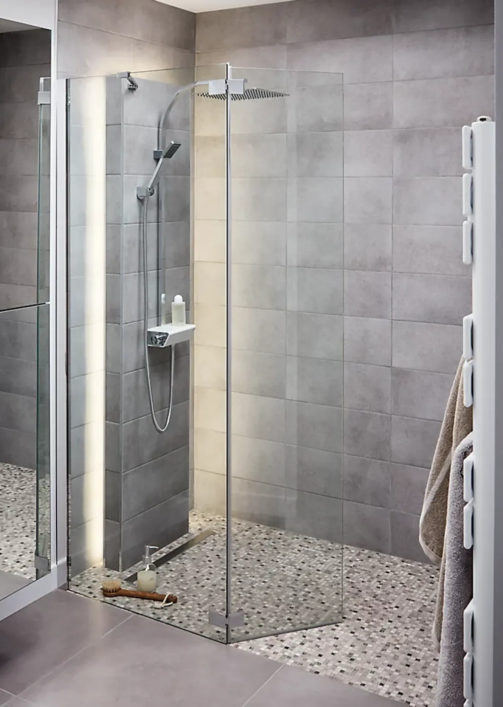Cooke & Lewis Paroi de douche walk in et volet Zilia transparent 80 + 45 cm