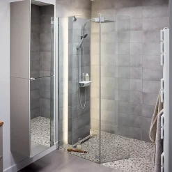 Cooke & Lewis Paroi de douche walk in et volet Zilia transparent 80 + 45 cm