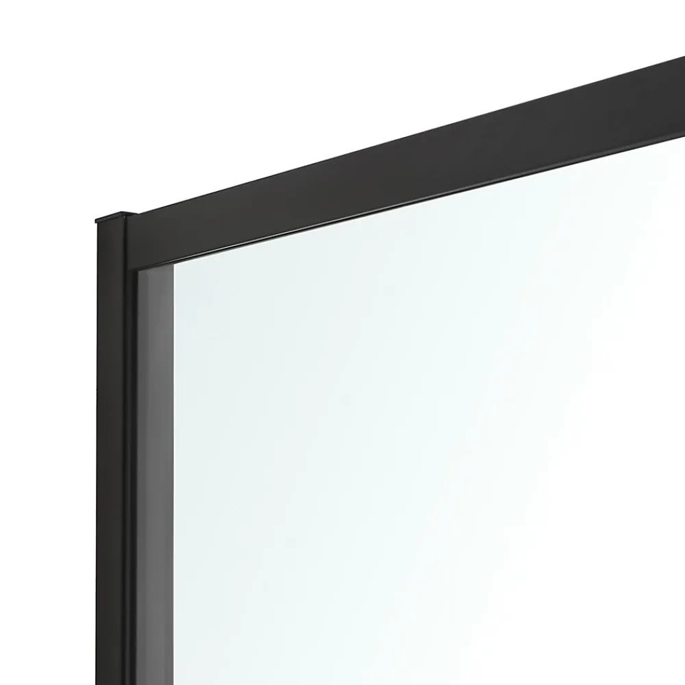 Paroi de douche walk in et volet verre transparent profilé noir 90 + 28 cm, GoodHome Ahti