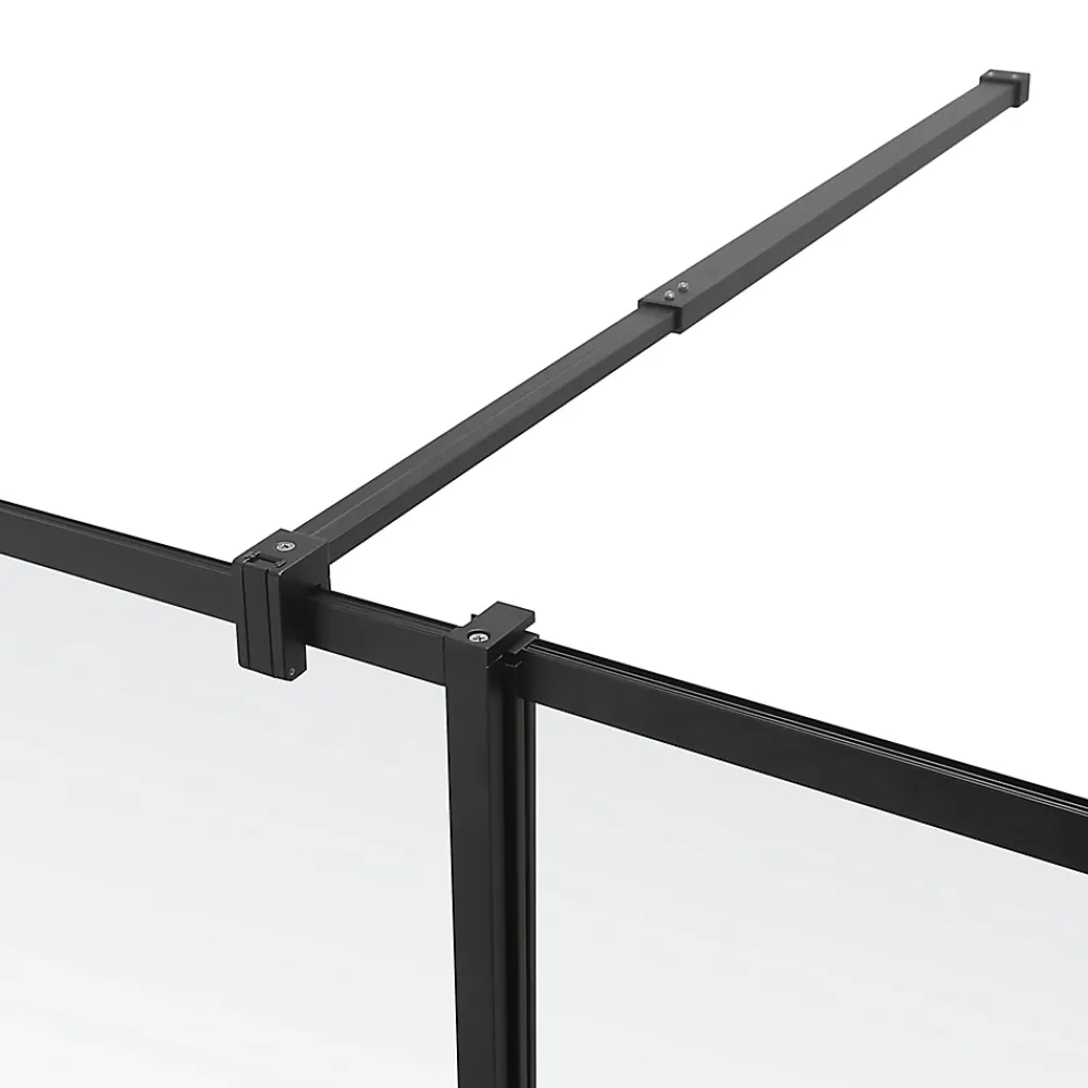 Paroi de douche walk in et volet verre transparent profilé noir 90 + 28 cm, GoodHome Ahti