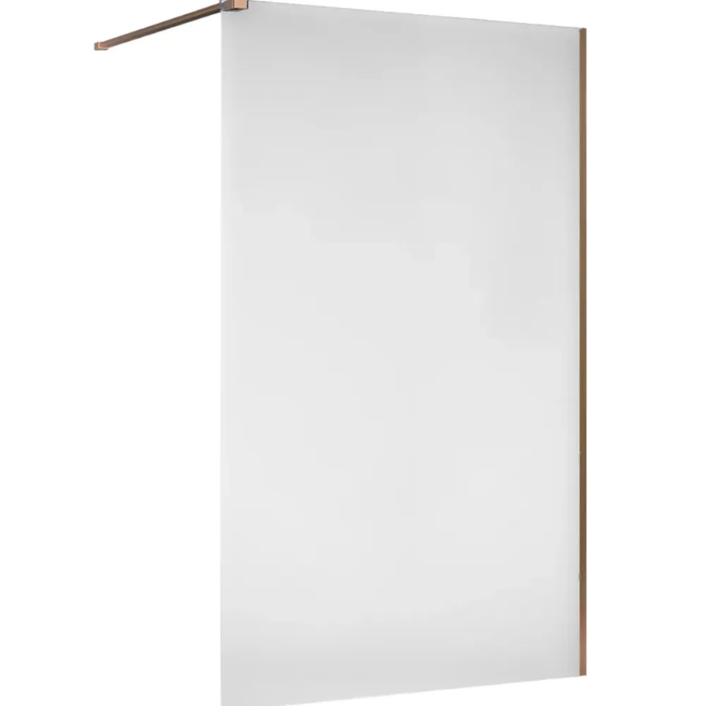 Paroi De Douche|Essebagno Paroi de douche 120x200 cm verre anticalcaire 6mm avec barre de fixation en aluminium Cuivre Brossé
