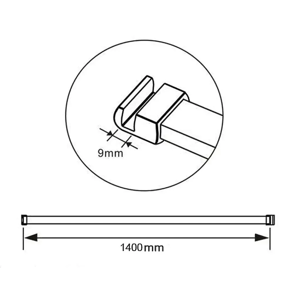 Paroi de douche 90x200cm avec barre de fixation carrée 140cm,8mm verre anticalcaire,style atelier - Noir mat
