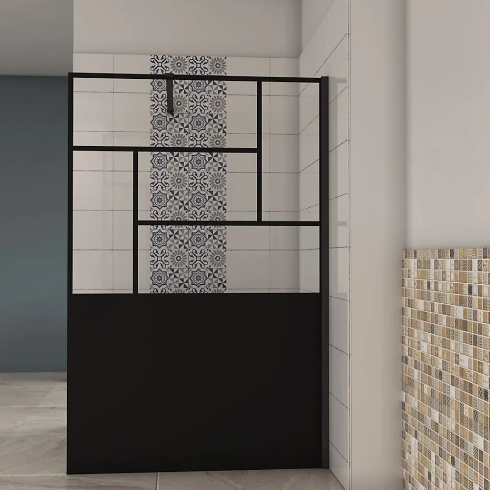 Paroi De Douche| paroi de douche 120x200cm,avec une barre de fixation 90cm,en 8mm verre anticalcaire,Paroi douche italienne,Conception et intimité