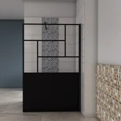 Paroi De Douche| paroi de douche 100x200cm,Paroi douche italienne industrielle,avec une barre de fixation extensible ronde,Conception et intimité