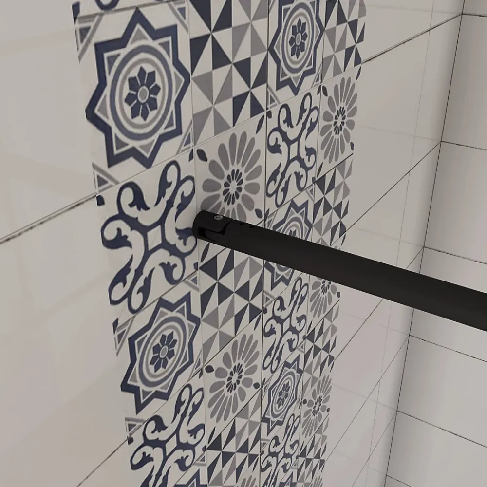 Paroi De Douche| paroi de douche 100x200cm,Paroi douche italienne industrielle,avec une barre de fixation extensible ronde,Conception et intimité