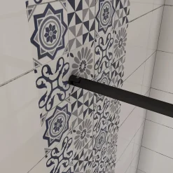 paroi de douche 90x200cm,Paroi douche italienne industrielle,avec une barre de fixation extensible ronde,Conception et intimité