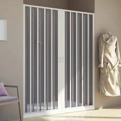 Porte De Douche|Forte Paroi douche 160 CM H185 en Plastique pvc modèle Aura avec l'ouverture centrale