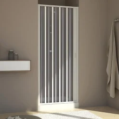 Forte Paroi douche 90 CM H185 en Plastique pvc modèle Aura avec l'ouverture latérale