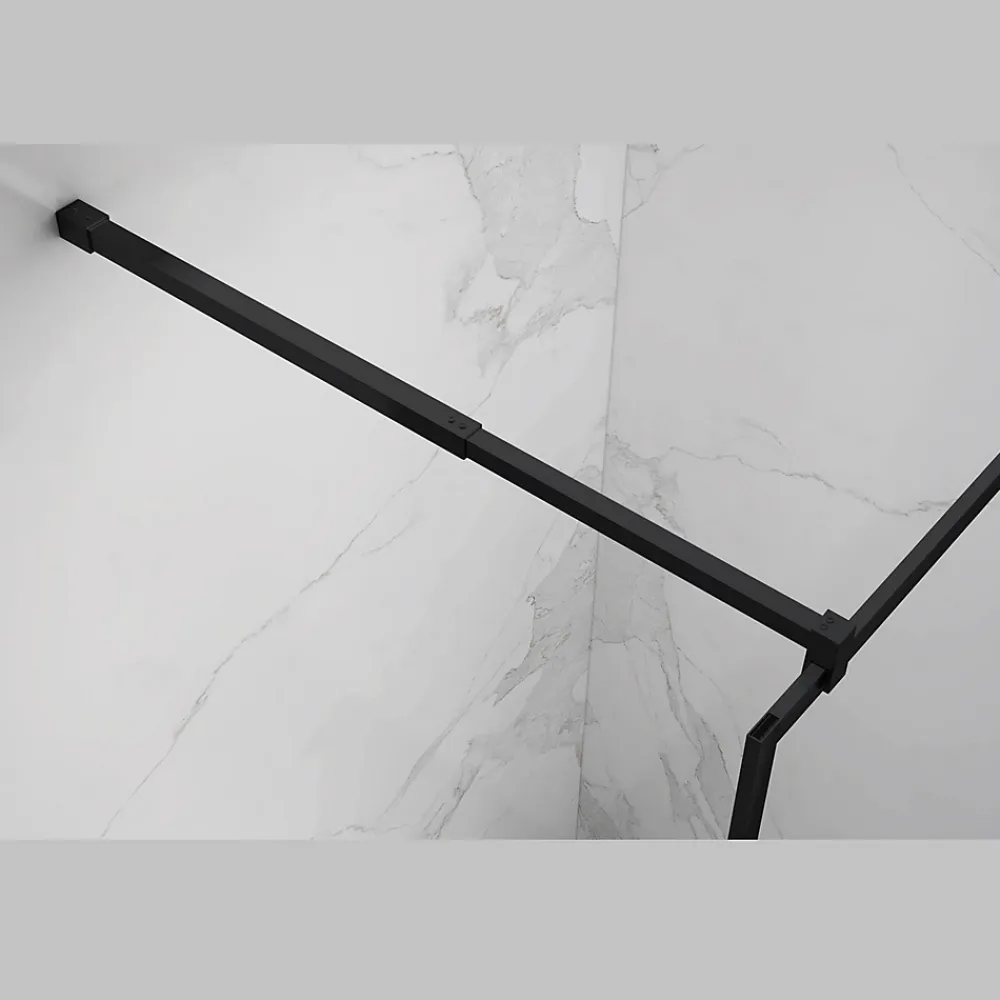Paroi De Douche| Paroi douche Italienne INEA noir 100 x 200 cm verre sérigraphié 8mm, atelier, transparent - Saniverre