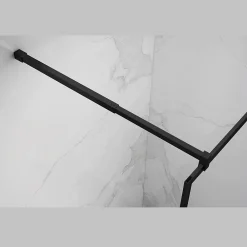 Paroi De Douche| Paroi douche Italienne LUCIA noir 90 x 200 cm, verre 8mm, transparent anticalcaire - Saniverre