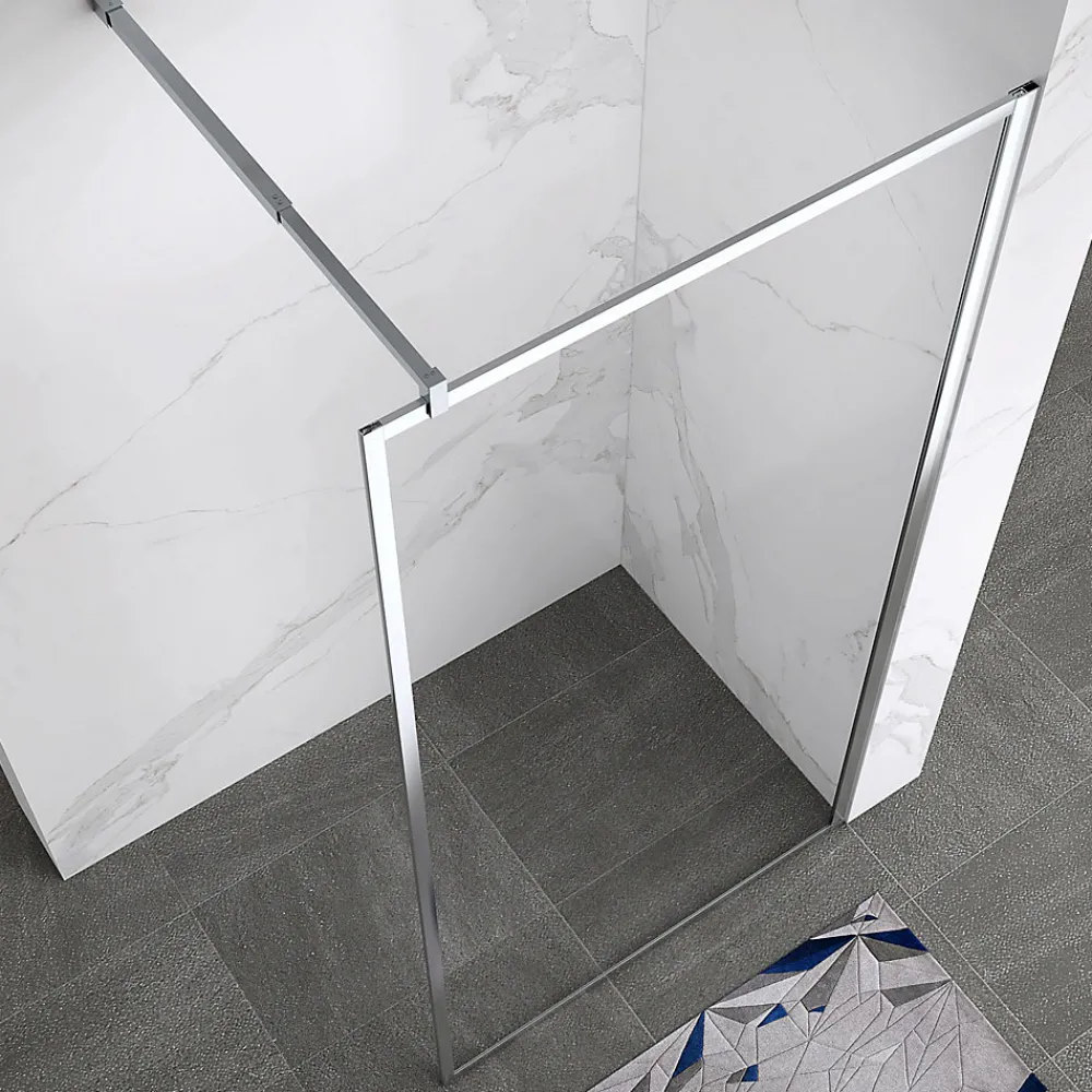 Paroi De Douche| Paroi douche Italienne LUCIA 140 x 200 cm, verre 8mm, transparent, anticalcaire - Saniverre