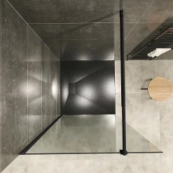 Paroi De Douche| Paroi douche Italienne ROMA-BLACK 120 x 200 cm verre 10 mm transparent, noir, Saniverre