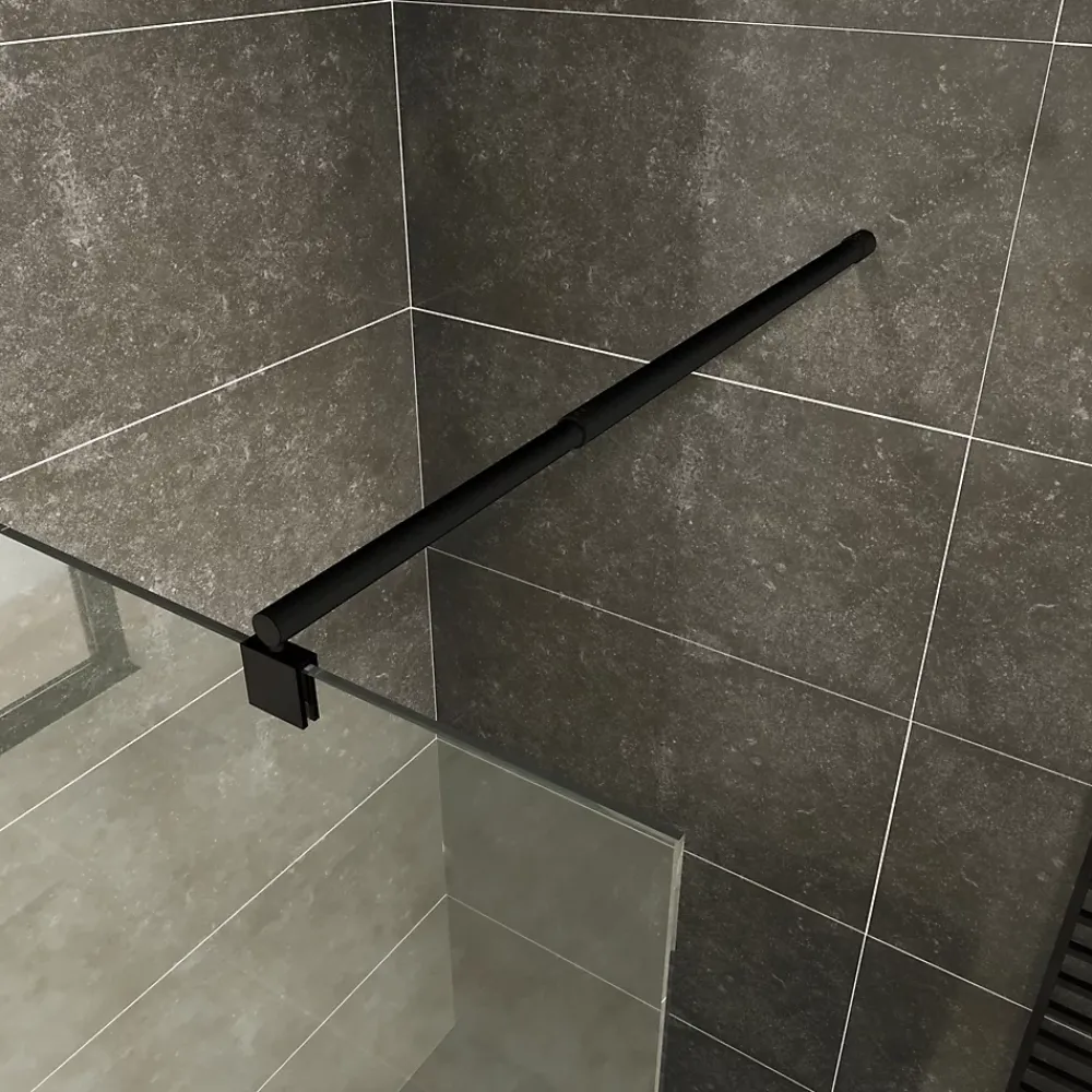 Paroi De Douche| Paroi douche Italienne ROMA-BLACK 120 x 200 cm verre 10 mm transparent, noir, Saniverre