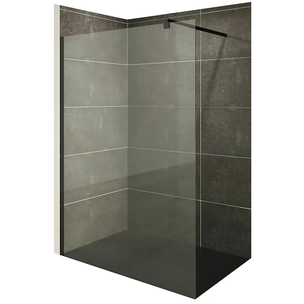 Paroi De Douche| Paroi douche Italienne ROMA-BLACK 120 x 200 cm verre 10 mm transparent, noir, Saniverre