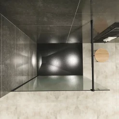 Paroi De Douche| Paroi douche Italienne ROMA-BLACK 120 x 200 cm verre 10 mm centre-opaque, noir, Saniverre