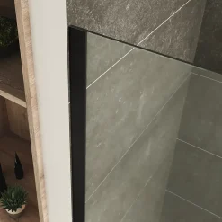 Paroi De Douche| Paroi douche Italienne ROMA-BLACK 120 x 200 cm verre 10 mm centre-opaque, noir, Saniverre