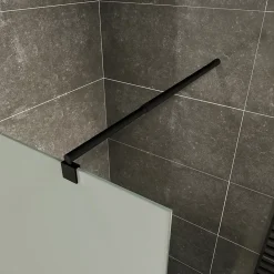 Paroi douche Italienne ROMA-BLACK 130 x 200 cm verre 10 mm opaque, noir, Saniverre