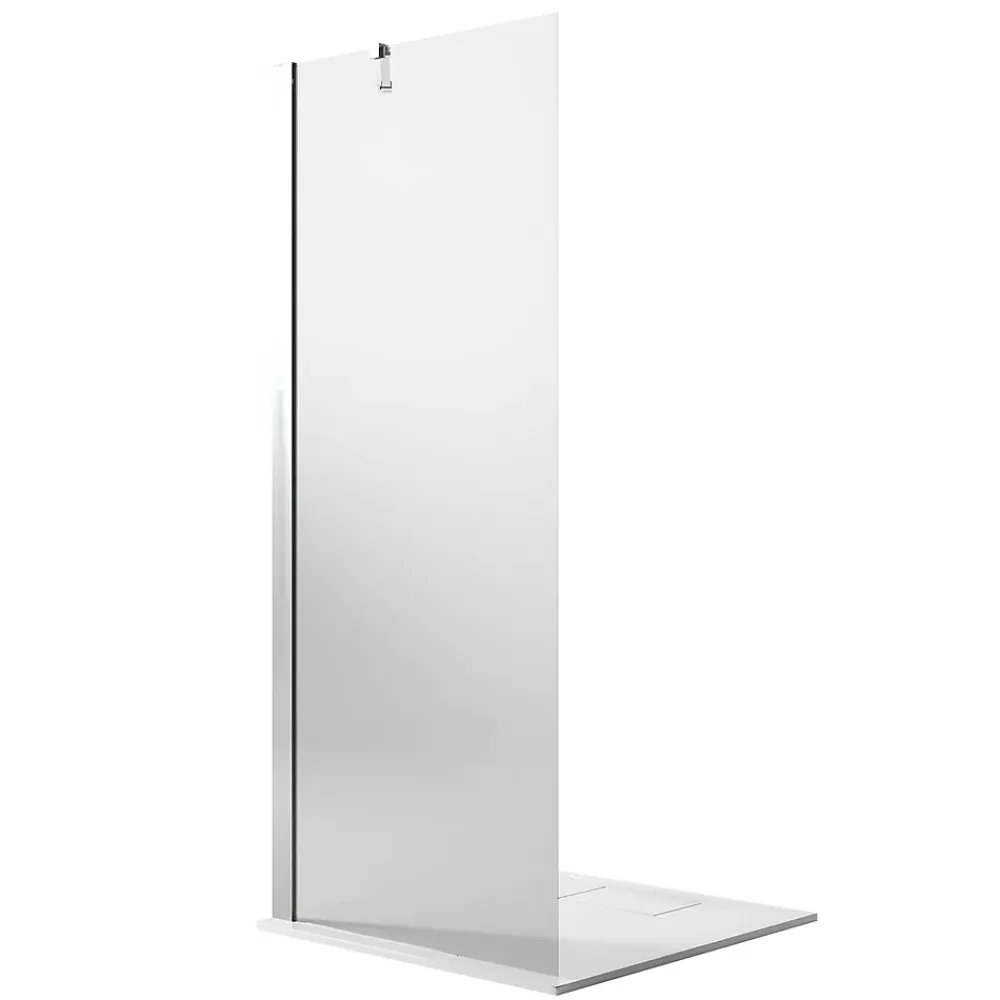 Idralite Paroi douche Walk In 86CM H190 Verre Transparent avec Traitement Anticalcaire mod. Flip