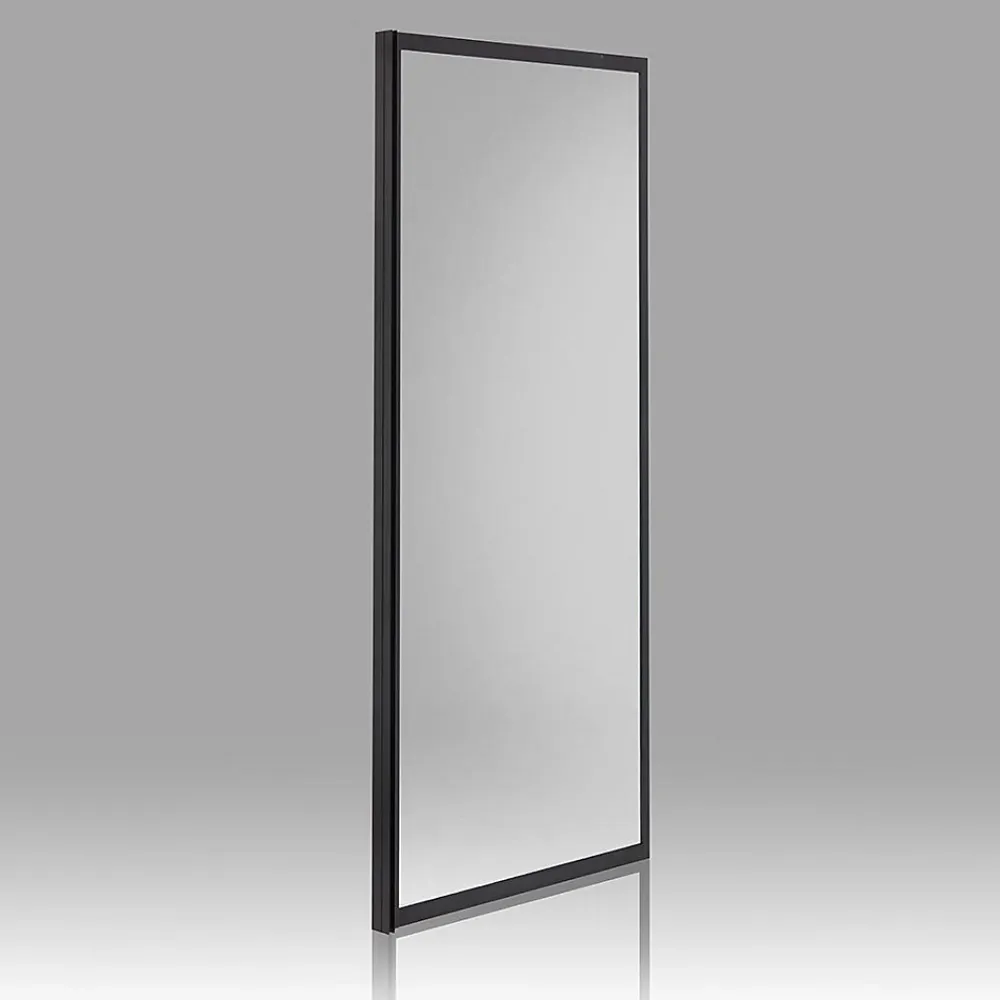 Kiamami Valentina Paroi fixe 70 cm avec cadre en aluminium noir mat et verre trempé 6 mm - city