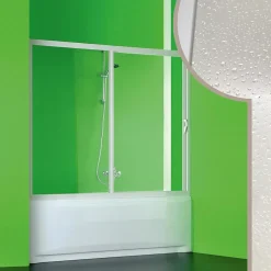 Forte Paroi Pare-Baignoire 150 CM en acrylique mod. Plutone avec ouverture laterale
