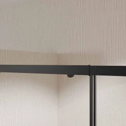 Porte De Douche|Aurlane Paroi porte de douche Coulissante Noir 120x185cm - Extensible de 112.5 à 126.5 cm - BLACK SLIDE 120