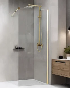 Paroi De Douche| Parois de douche AHAUS 80 x 190 cm Doré