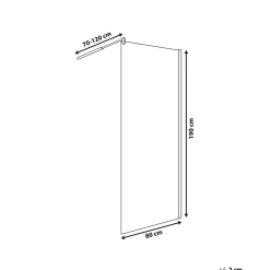 Paroi De Douche| Parois de douche AHAUS 80 x 190 cm Doré