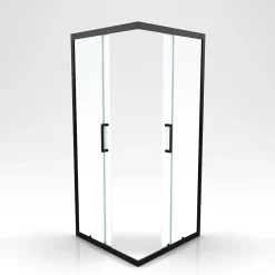 Paroi De Douche|Aurlane Parois de douche coulissantes esprit Indus (90x90 cm - Noir)
