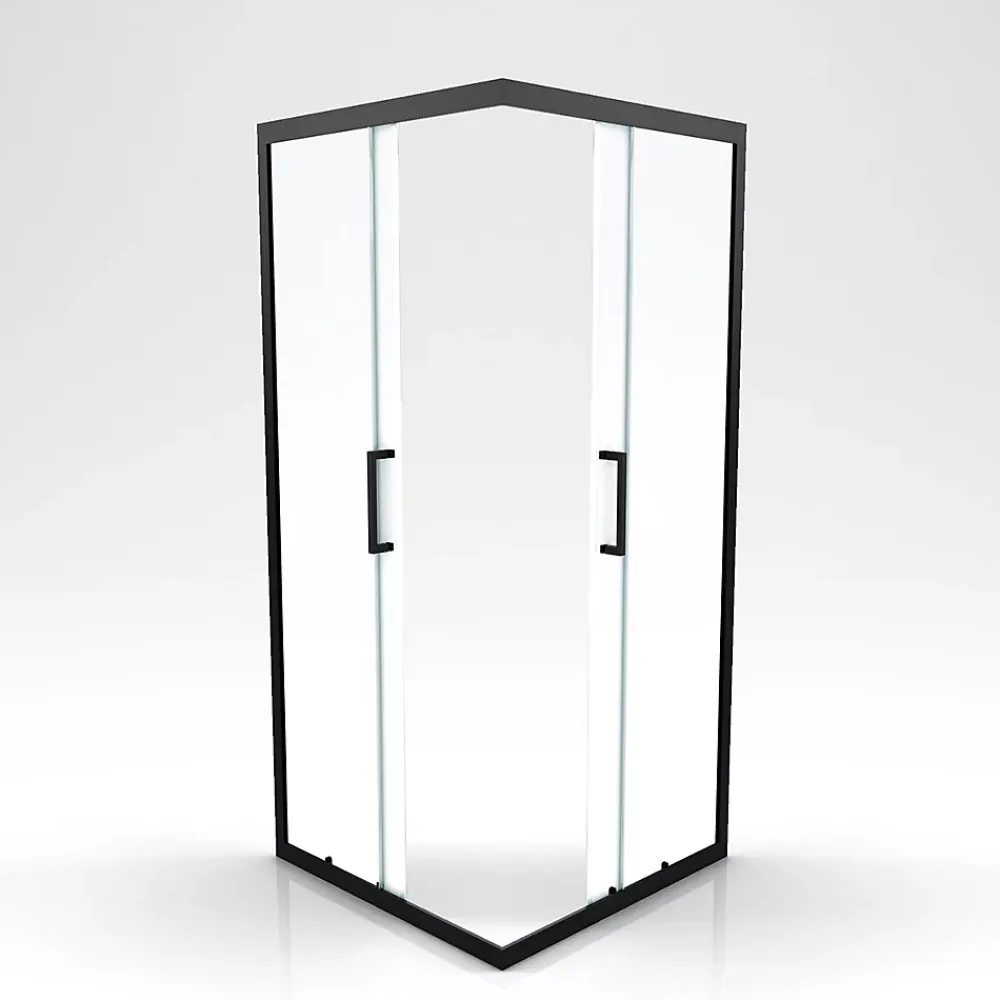 Paroi De Douche|Aurlane Parois de douche coulissantes esprit Indus (90x90 cm - Noir)