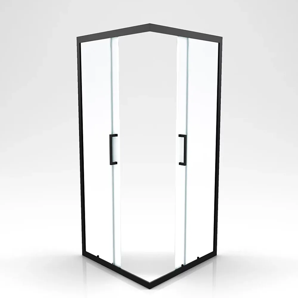 Paroi De Douche|Aurlane Parois de douche coulissantes esprit Indus (90x90 cm - Noir)