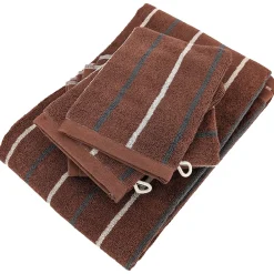 Serviette De Bain|Linnea Parure de bain 5 pièces BOLD éponge en 100% marron Terracotta