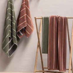 Serviette De Bain|Linnea Parure de bain 5 pièces BOLD éponge en 100% marron Terracotta