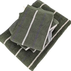 Serviette De Bain|Linnea Parure de bain 5 pièces BOLD éponge en coton 500 g/m² vert Kaki