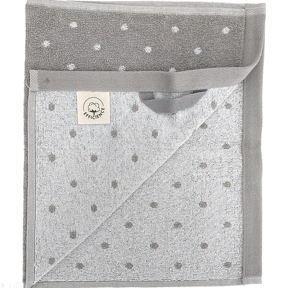 Serviette De Bain|Linnea Parure de bain 7 pièces collection EFFICIENT DOTS gris lunar