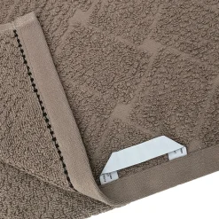 Serviette De Bain|Linnea Parure de bain 7 pièces collection OSAKA motif fleurs pur coton marron