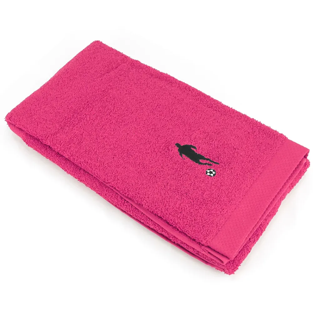 Linnea Parure de bain 8 pièces coton 550g/m2 PURE FOOTBALL Rose Fuchsia