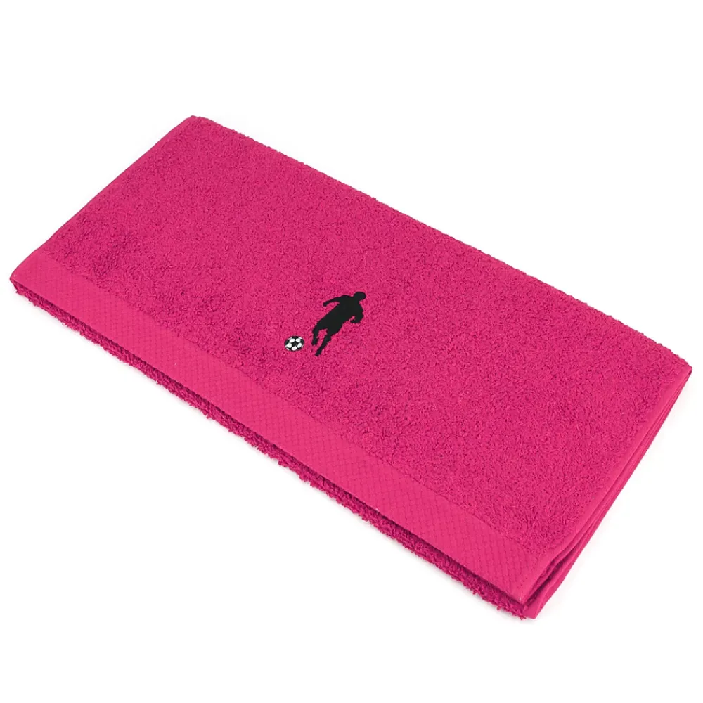Linnea Parure de bain 8 pièces coton 550g/m2 PURE FOOTBALL Rose Fuchsia