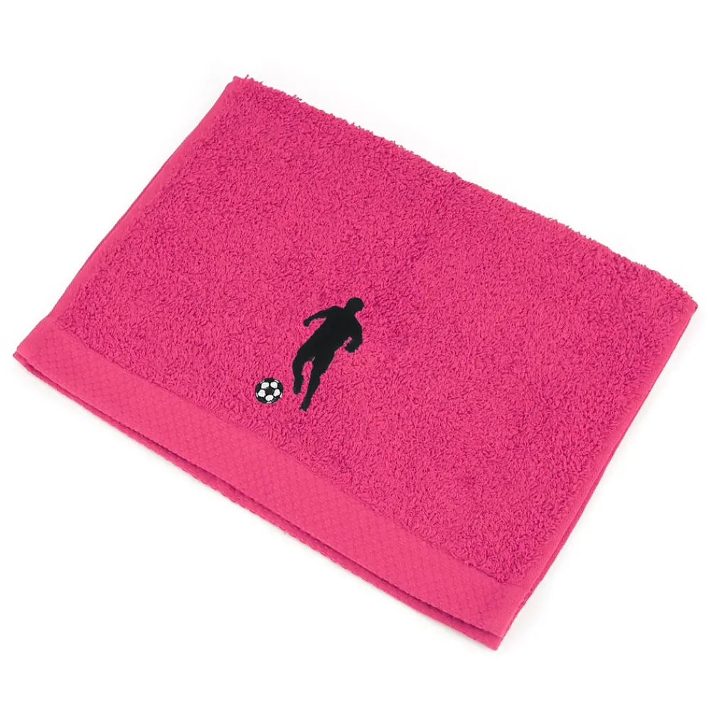 Linnea Parure de bain 8 pièces coton 550g/m2 PURE FOOTBALL Rose Fuchsia