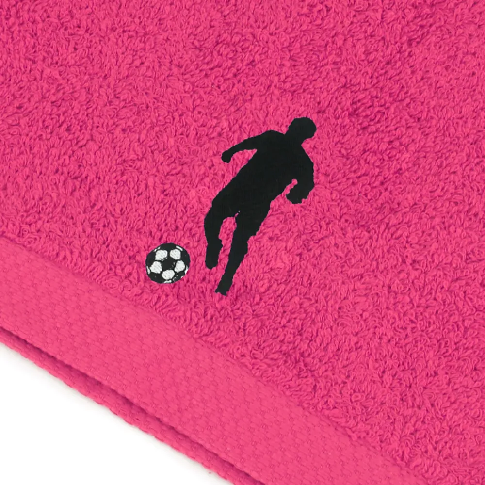 Linnea Parure de bain 8 pièces coton 550g/m2 PURE FOOTBALL Rose Fuchsia