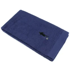 Serviette De Bain|Linnea Parure de bain 8 pièces coton 550g/m2 PURE FOOTBALL Bleu Marine