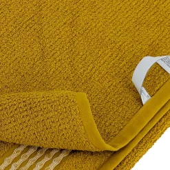 Linnea Parure de bain 7 pièces INTENSE à bordures blanches couleur jaune