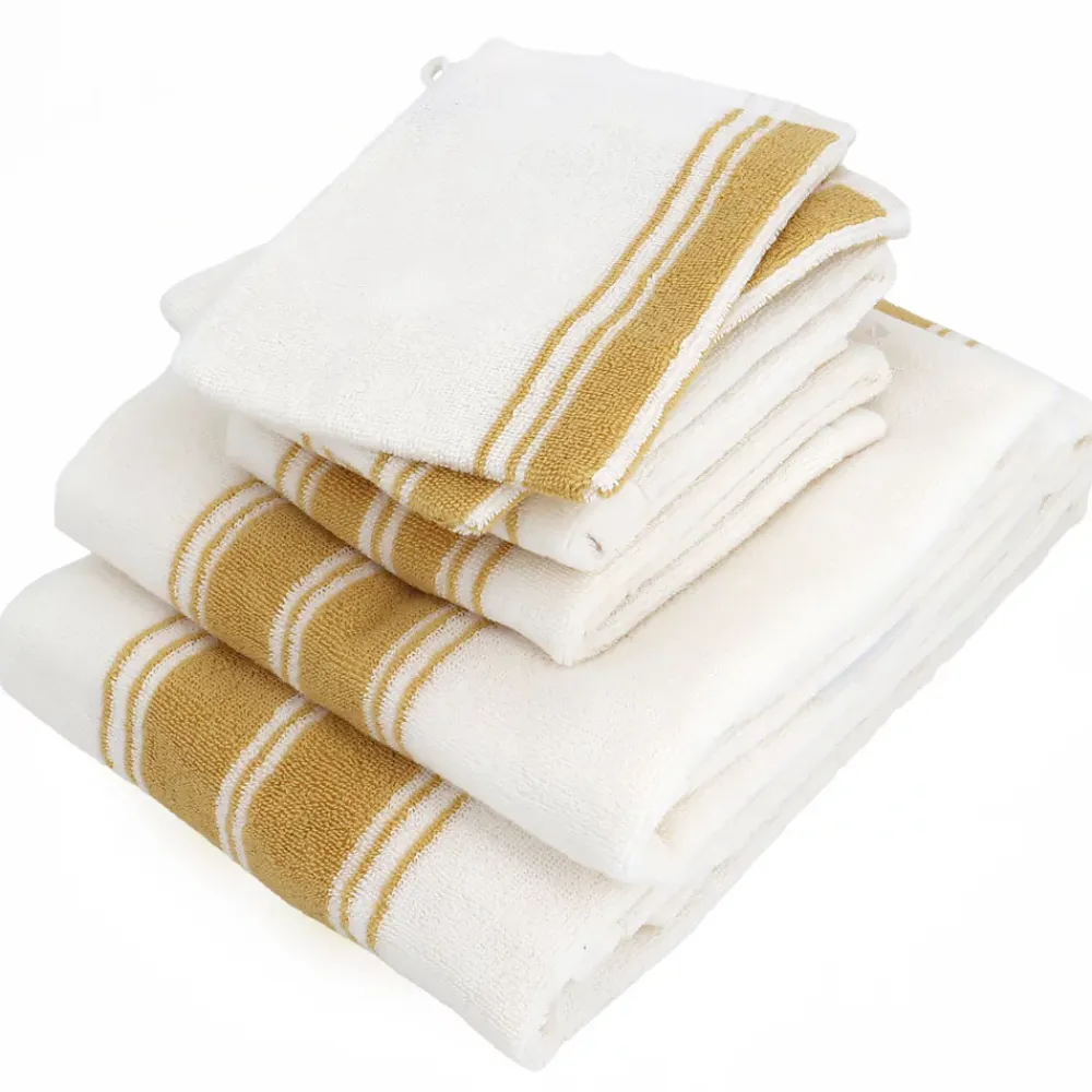 Serviette De Bain|Linnea Parure de bain 6 pièces RIBBON II jaune