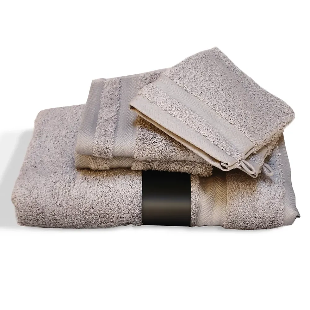Linnea Parure de bain 5 pièces ROYAL CRESENT Gris Craie 650g/m2
