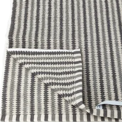 Linnea Parure de bain à rayures pur coton collection BREEZE 4 pièces gris