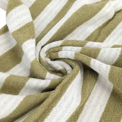 Serviette De Bain|Linnea Parure de bain coton collection EFFICIENCE STRIPES 7 pièces vert olive