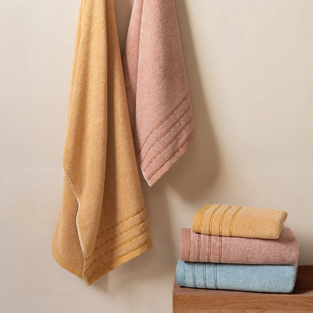 Serviette De Bain|Linnea Parure de bain coton 500g/m² 6 pièces VIVID marron Terre-cuite