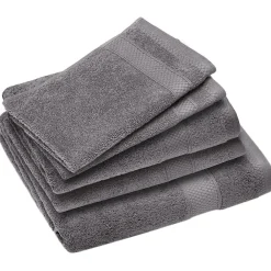 Serviette De Bain|Linnea Parure de bain coton 550g/m2 NAÏA par lot de 5 gris Ardoise