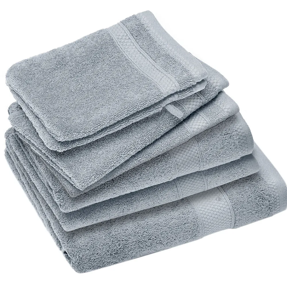 Linnea Parure de bain coton 550g/m2 NAÏA par lot de 7 bleu Glacier