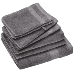 Serviette De Bain|Linnea Parure de bain coton 550g/m2 NAÏA par lot de 7 gris Ardoise